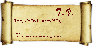Tarjáni Virág névjegykártya